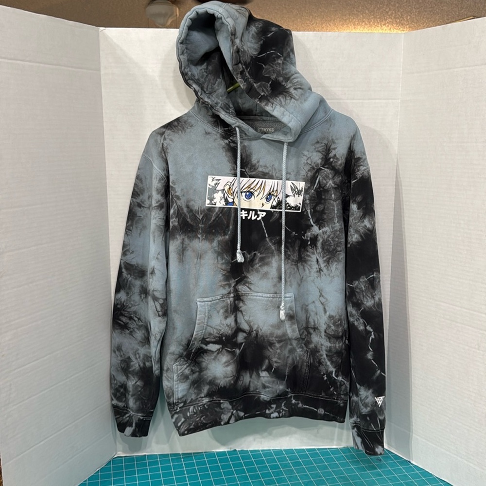 Hypland x Hunter x Hunter Killua Eye Black Tie Dye Pull Over Hoodie Size Small